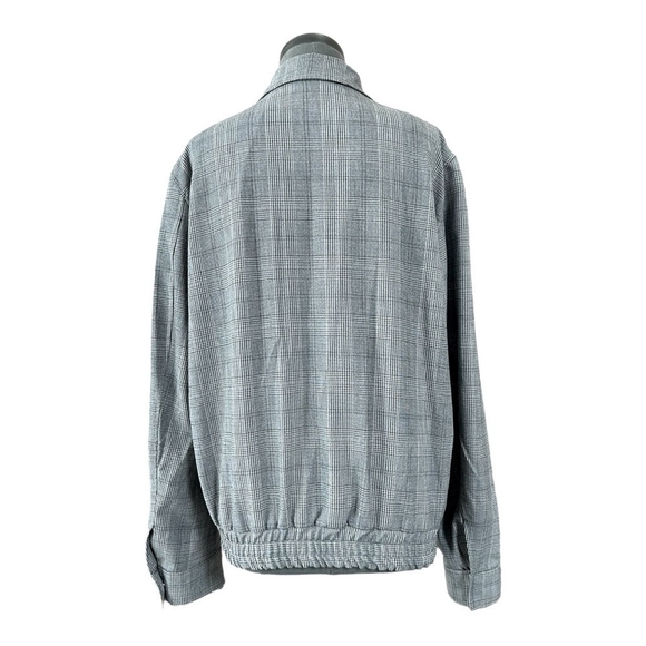 Men’s Jacket ZARA Grey Black Check Jacket Zip Up Collar Plaid Windbreaker Jacket - Picture 5 of 8